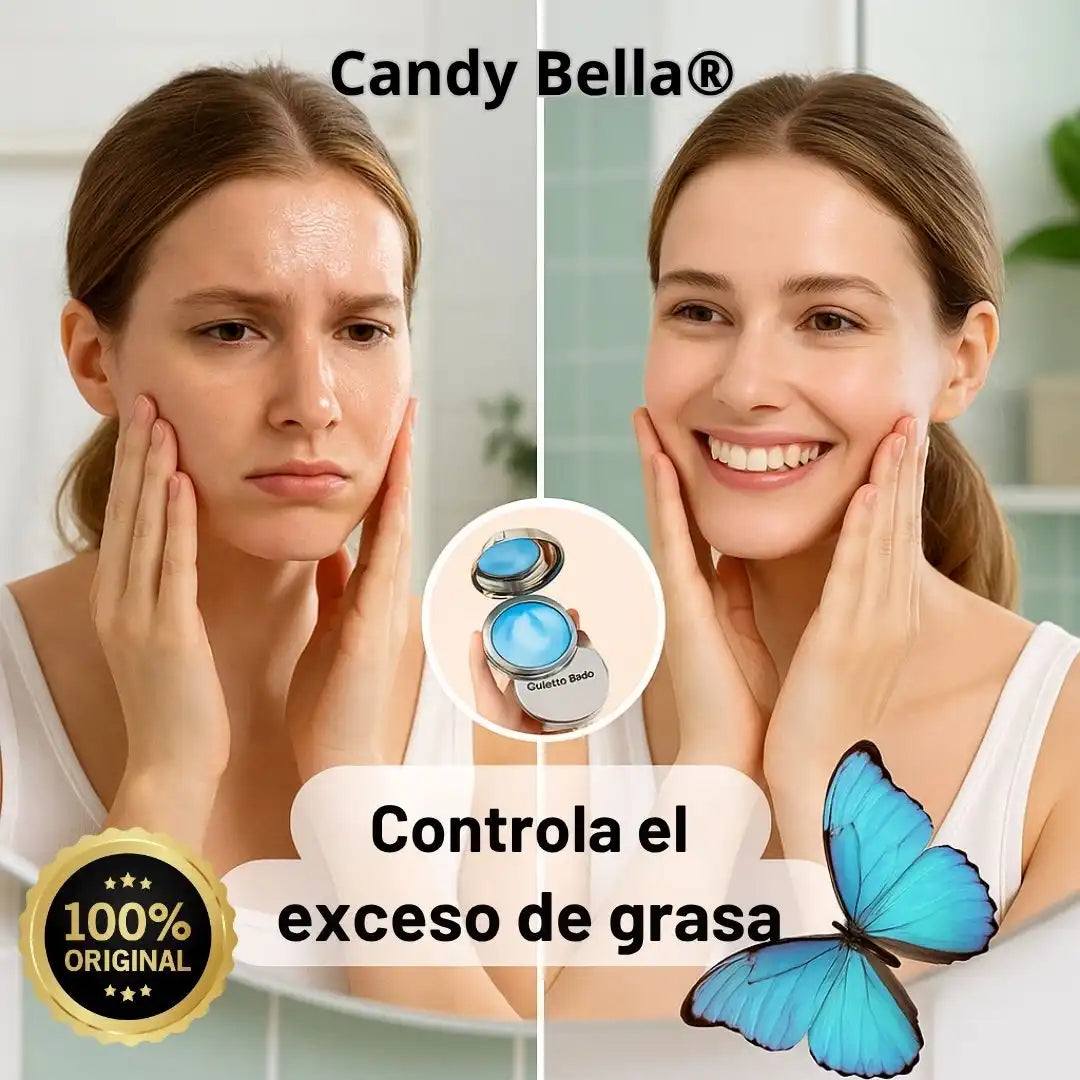 Candy Bella® - Polvo Matificante para Rostro | ¡Tu aliado contra el brillo facial!