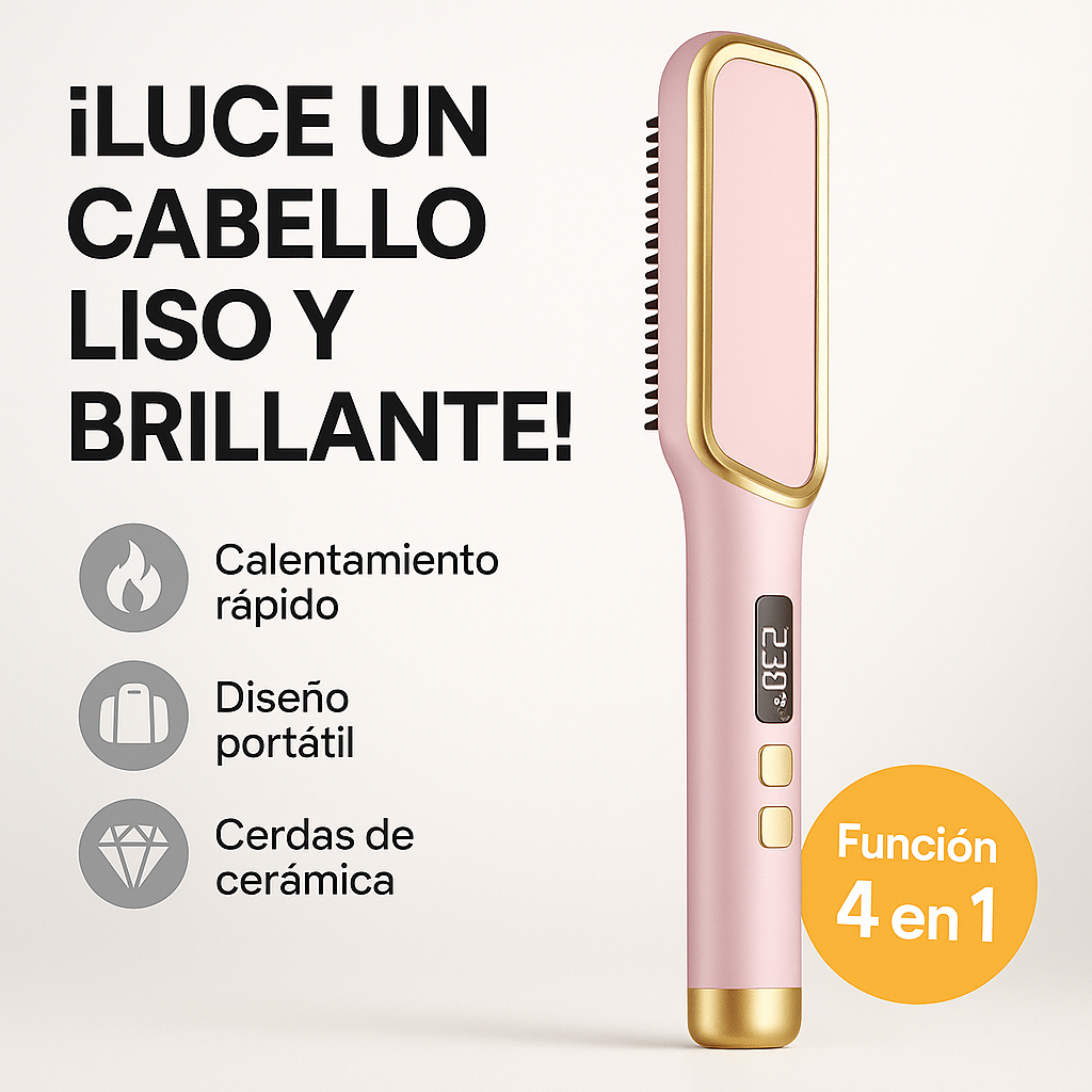 Tymo Right™ | Cepillo Alisador Portátil de Cerámica — Cabello Liso y Brillante en Minutos