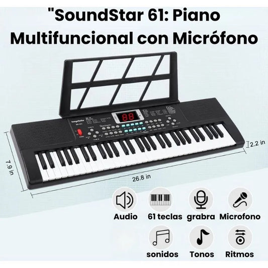 Sound Star61: Piano Multifuncional + Micrófono - oferta Black Friday