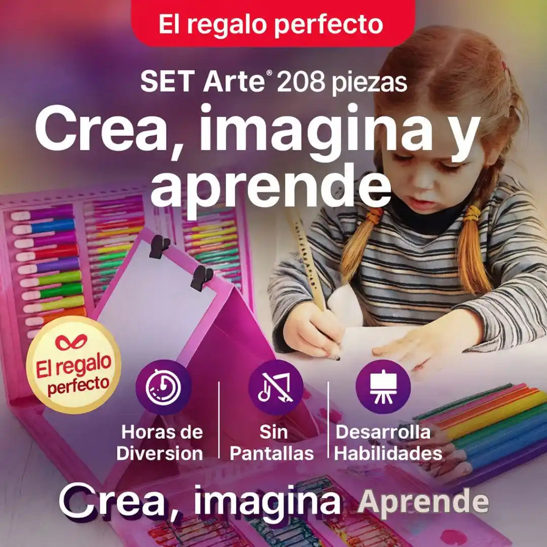 ArtBox® – Set de Arte 208 Piezas | Creatividad, diversión y cero pantallas
