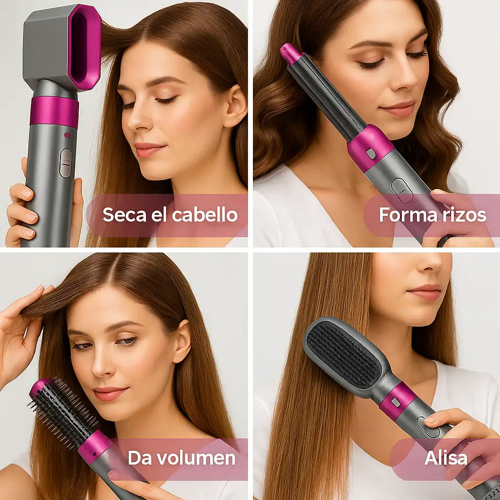 StylePro™ | Cepillo Secador 5 en 1 – Peina, alisa y da volumen en minutos