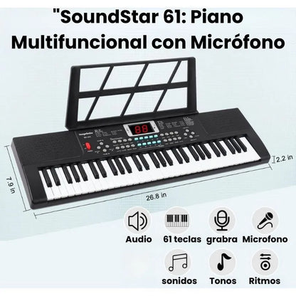 Sound Star61: Piano Multifuncional + Micrófono - oferta Black Friday