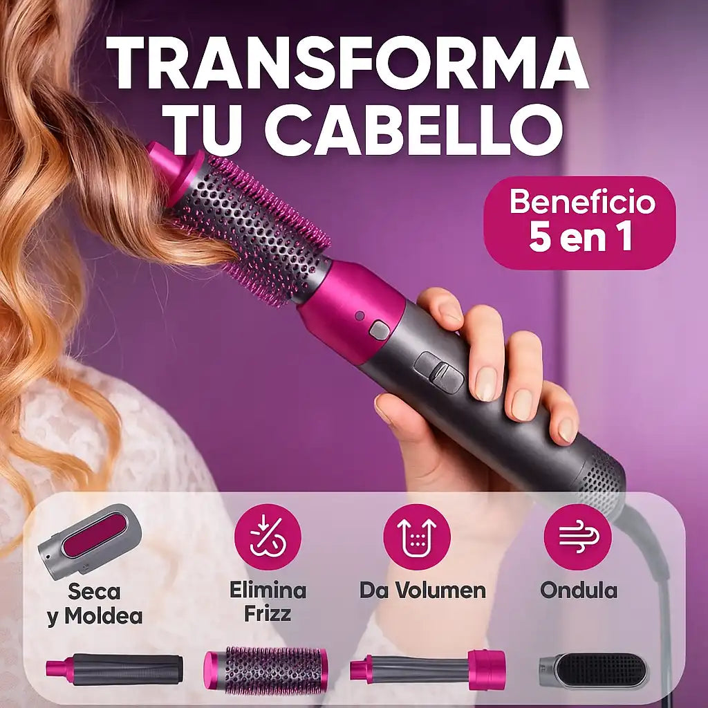 StylePro™ | Cepillo Secador 5 en 1 – Peina, alisa y da volumen en minutos