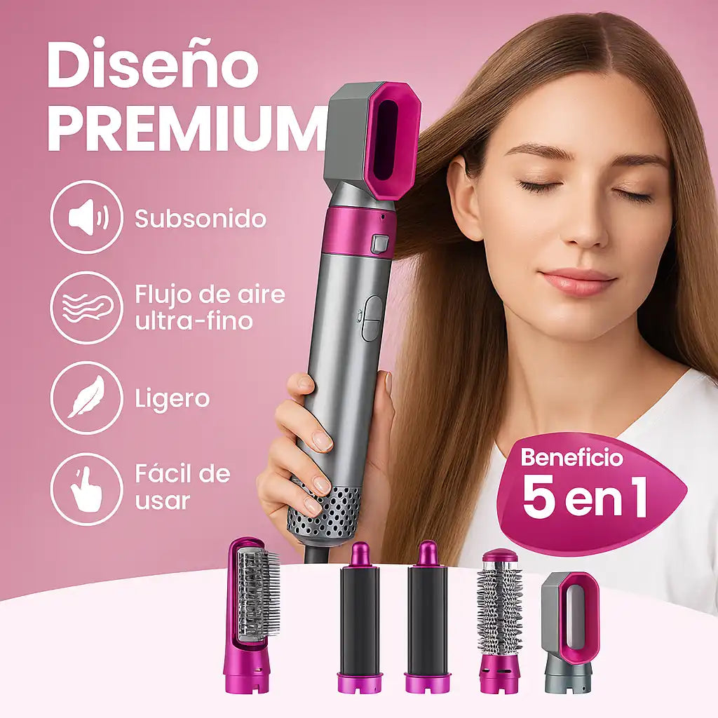 StylePro™ | Cepillo Secador 5 en 1 – Peina, alisa y da volumen en minutos